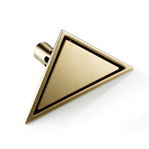 Coladera Triangular Dorado Invisible Moderno