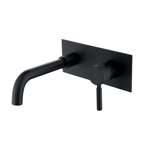 Grifo Negro Para Pared De Baño Minimalista Monomando