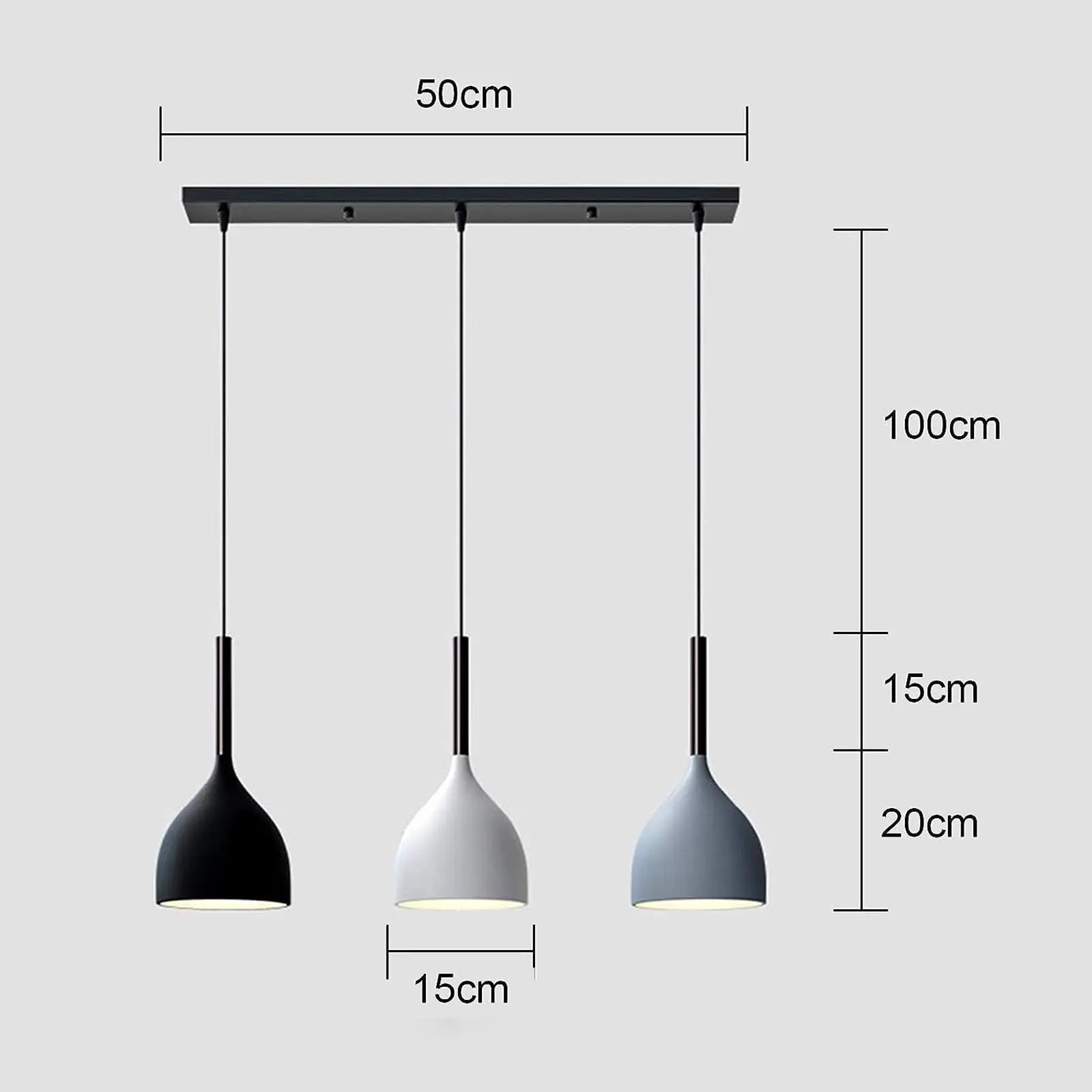 Lámpara Colgante Minimalista Moderna Elegante 3 en 1