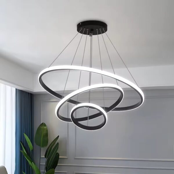 Lámpara Techo Colgante 3 Aros LED 3 Tonos De Luz